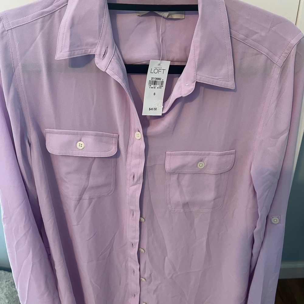 Ann Taylor LOFT Light Purple Shirt